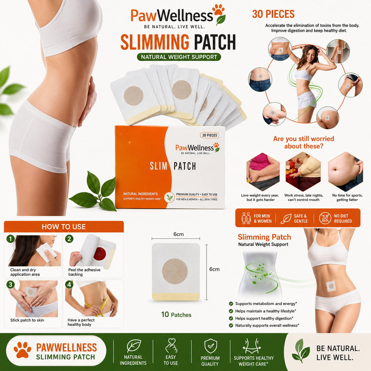 Slim Patch™ | Buy 1 Get 1 FREE Today(PACK OF 10)⭐⭐⭐⭐⭐ (My favorite)