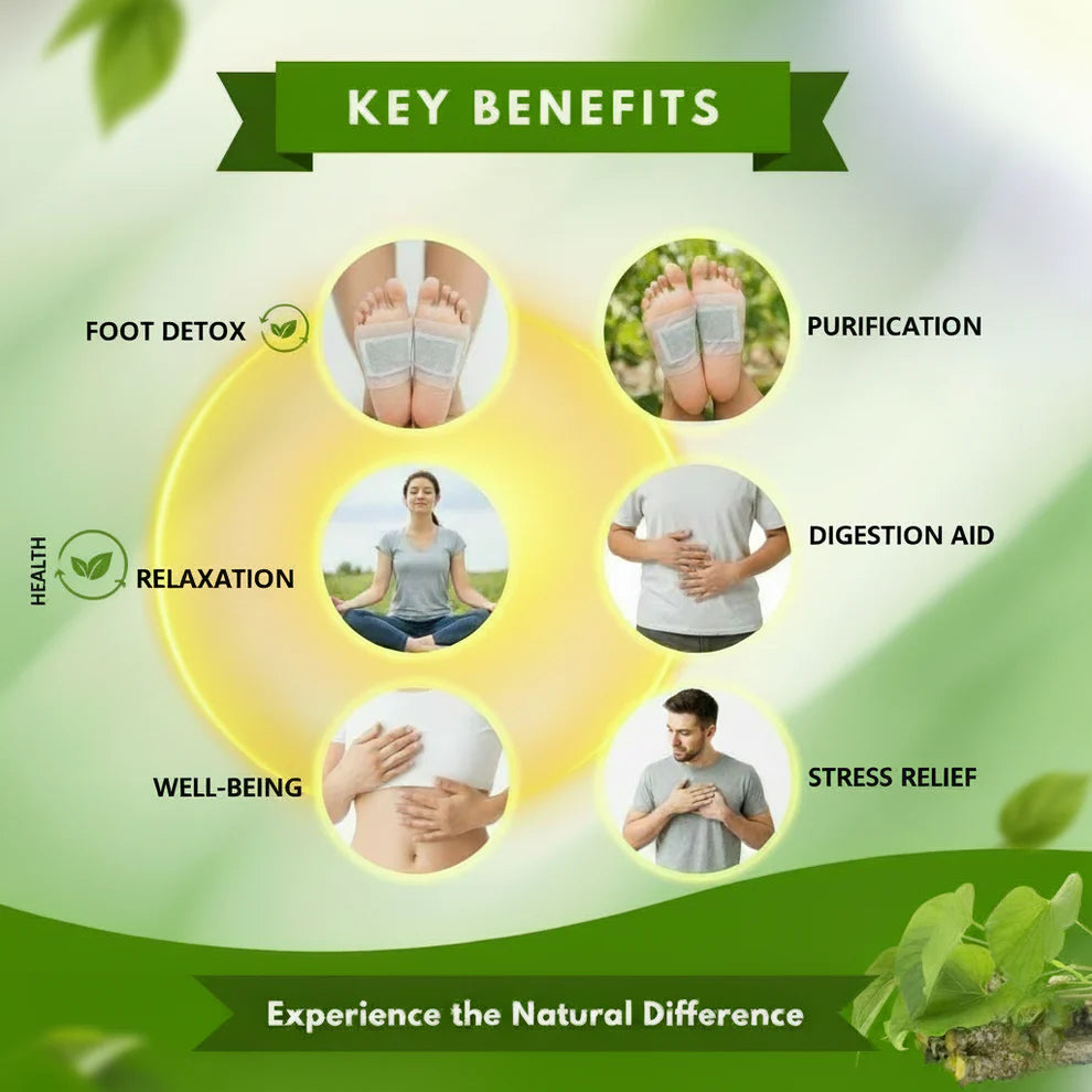 Herbal And Gentle Ingredient Detox Foot Pads(PACK OF 10)(BUY 1 GET 1 FREE)